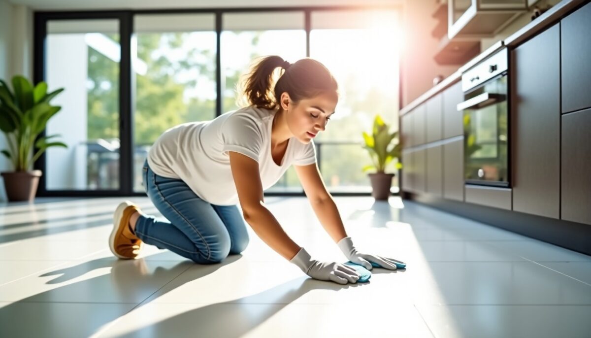 Astuces efficaces pour retirer une tache incrustée sur du carrelage sans l'endommager