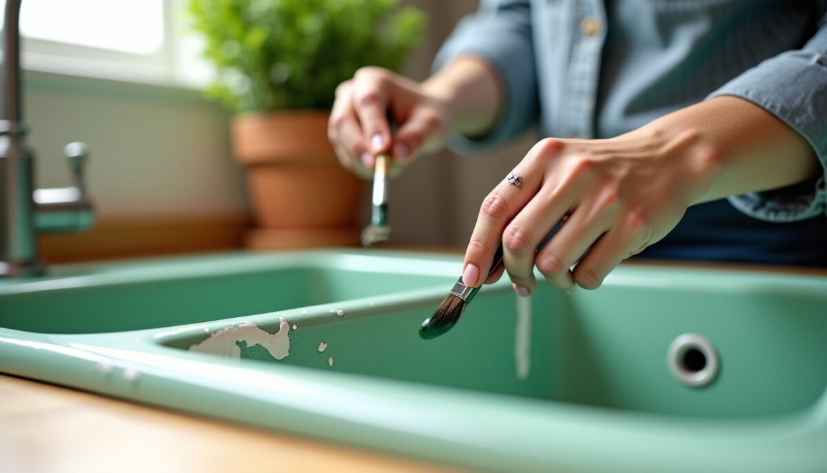 Rénover un évier en résine abîmé : astuces pour le customiser à la peinture sans le changer Rénover un évier en résine abîmé : astuces pour le customiser à la peinture sans le changer